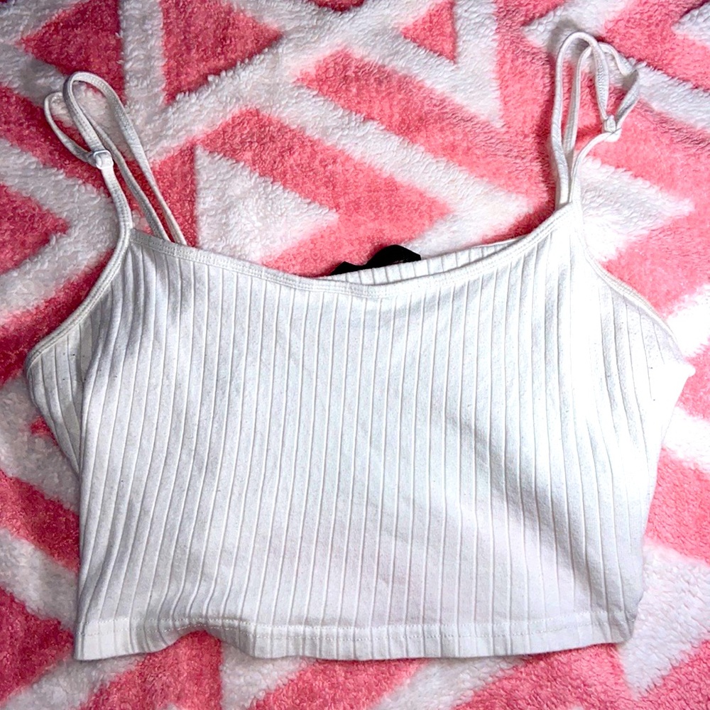SHIEN white crop tank top